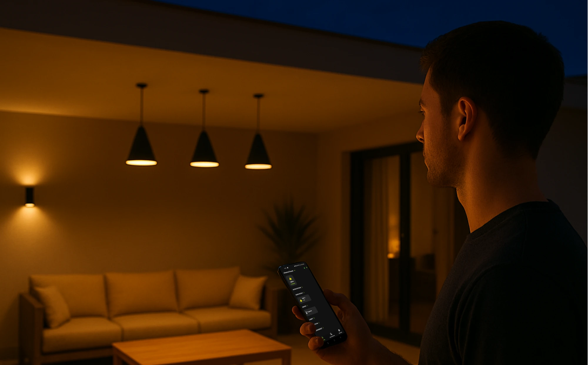 Modern smart home interior with Toyama automation